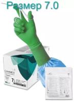 Перчатки латексные стерильные хирургические Gammex Latex Underglove, цвет: зеленый, размер 7.0, 2 шт. (1 пара), неопудренные