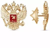 Значок серебряный Герб Российской Федерации эмаль золочение Б930578р
