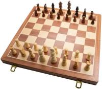 Набор настольной игры 2 в 1: деревянные шахматы с лакированными фигурами на магните и шашки 39х39см