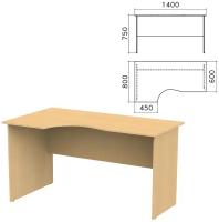 Стол письменный канц эргономичный, 1400х800х750 мм, левый, цвет бук невский (СК36.10)