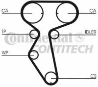 Комплект ремня ГРМ Daewoo 1.5-1.6 16V 95- ContiTech CT887K1