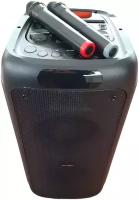 Колонка акустическая портативная комбоусилитель (Караоке) DG1095А 2023 /120Вт/P. M. P. O 6800W / Пульт/ 2 микрофона/ Bluetooth/ AUX/ Usb/ FM/ Цвет: Черный