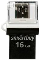 Флеш-накопитель USB 2.0 Smartbuy 16GB OTG POKO series Black (SB16GBPO-K)