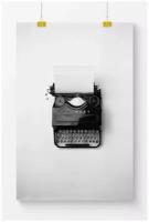 Постер для интерьера Postermarkt Черно-белый печатная машинка, 50х70 см, в тубусе