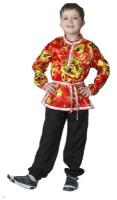 Карнавальный костюм Сималенд Косоворотка Хохлома красная детская