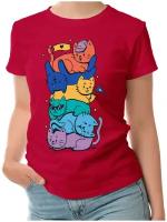 Женская футболка «Цветные котики»
