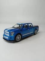 Модель автомобиля пикап Форд Ф-350 Ford F-350 коллекционная металлическая игрушка масштаб 1:24 светло-синий