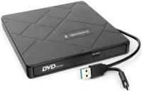 USB 3.0 Gembird DVD-USB-04 пластик, со встроенным кардридером и хабом черный