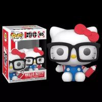 Фигурка Funko POP! Белая кошечка Китти в очках (Hello Kitty with Glasses) #65 (Бархат)