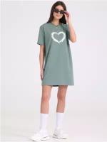 Платье - футболка женское мини летнее оверсайз Апрель 1ЖПК3963804/1420/2027/*/2982/*/*/* серый,зеленый 100-164