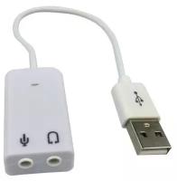 USB-адаптер, внешняя звуковая плата, Orient AU-01SW, разъемы для наушников и микрофона