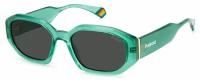 Солнцезащитные очки Polaroid 2053451ED55M9, зеленый, бесцветный