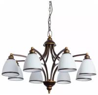 Люстра Arte Lamp Bonito A9518LM-8BA, E27, 320 Вт, кол-во ламп: 8 шт., цвет арматуры: бронзовый, цвет плафона: белый