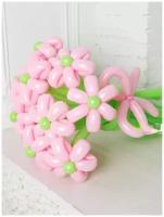 Цветы из воздушных шаров - Розовые ромашки 15шт
