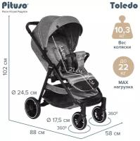 Прогулочная коляска Pituso Toledo колеса EVA Grey Metallic/Серый металлик