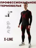 Комплект термобелья X-Line, размер 52, черный, красный