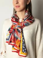 Женский шелковый палантин шарф платок на шею GIN LAV