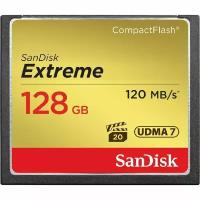 Карта памяти SanDisk Extreme CompactFlash 120MB/s 128GB. Цвет: золото-красный