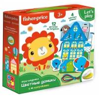 Игра-шнуровка Vladi Toys с липучками Fisher-Price Цветные домики, VT5303-18