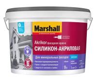 Краска Marshall Akrikor Фасадная Силикон-акриловая матовая BW белая 9л