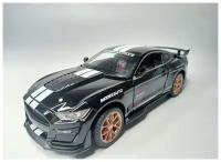 Коллекционная машинка игрушка металлическая Ford Mustang Shelby GT500 для мальчиков масштабная модель 1:24 черный