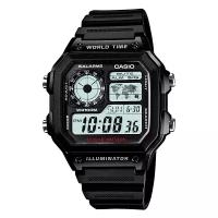 Наручные часы CASIO Collection AE-1200WH-1A, черный, зеленый