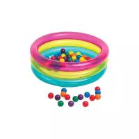 Бассейн надувной детский с мячиками 86*25 см Classic 3-Ring Baby Ball Pit Intex (48674NP)