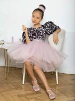 Платье ИП Юрк-Бадретдинова А.В., размер 140, розовый, пыльная роза
