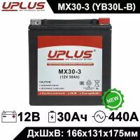 Мото аккумулятор стартерный Leoch UPLUS MX30-3 12V 30Ah обратная полярность 400А YIX30L YIX30L-BS, EPS 1230 AGM аккумулятор для мотоцикла, квадроцикла