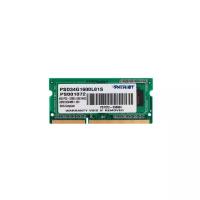 Оперативная память Patriot Memory SODIMM DDR3 4Gb 1600MHz pc-12800 (PSD34G1600L81S)