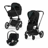 Коляска 3 в 1 Cybex PRIAM IV Deep Black шасси Matt Black