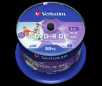 Оптический диск Verbatim DVD+R DL 8.5GB 8X PRINTABLE двухслойный (50 шт.)