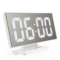 LED часы Настольные зеркальные часы DS-3618L (белый корпус, белые цифры)