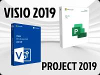 Комплект VISIO PRO 2019 и PROJECT PRO 2019 Microsoft (Лицензия, Русский язык, Официальный ключ)