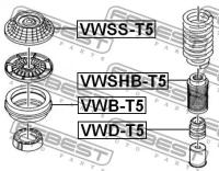 Отбойник переднего амортизатора, VWDT5 FEBEST VWD-T5