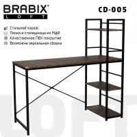 Стол на металлокаркасе BRABIX LOFT CD-005 1200х520х1200 мм 3 полки морёный дуб 641221 (1)