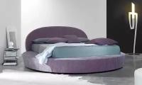 Двуспальная круглая кровать 180х200, с подъемным механизмом и ящиком для белья, SITDOWN, 