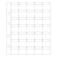 Листы под монеты стандарт optima на 35 ячеек, размер 250 x 200 арт. 20-5822