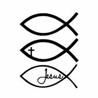 Виниловая наклейка на автомобиль с изображением Иисуса рыбы Бога христианского креста, 9,6 см * 12,8 см