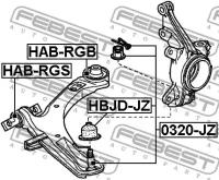 Сайленблок нижнего переднего рычага (HONDA STEP WGN RG1/RG2/RG3/RG4 2005-2009) FEBEST, HABRGB FEBEST HAB-RGB