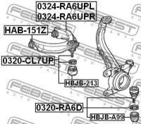 рычаг L Honda Accord CF3/CF4/CF5/CL1/CL3 98-02, 0324RA6UPR FEBEST 0324-RA6UPR