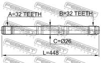 Полуось передняя правая, 0312RD1RH FEBEST 0312-RD1RH