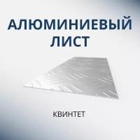 Лист алюминиевый рифлёный 200x1200x1.2 мм Квинтет