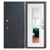 Дверь металлическая Дверной Континент ДК70 зеркало, бел.сандал 86х205 см, левая
