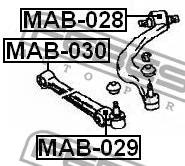 сайленблок крив.рычага Mitsubishi Galant E55A/E75, MAB028 FEBEST MAB-028