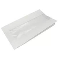 Пакет бумажный с окном 200(100)х40х290мм белый ОДП-40г плоское дно уп/100шт