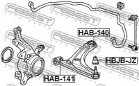 С/блок переднего рычага задний, HAB140 FEBEST HAB-140