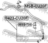 Втулка переднего стабилизатора, MSBCU20F FEBEST MSB-CU20F