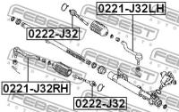 наконечник рулевой правый (NISSAN TEANA J32 2008-), 0221J32RH FEBEST 0221-J32RH