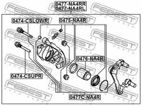 Рем-кт суппорта торм.задн. Mitsubishi Lancer 00-09, 0475NA4R FEBEST 0475-NA4R